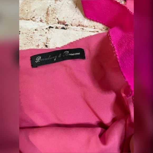 Broadway & Broome Silk Chiffon Top L Pink - Picture 3 of 6
